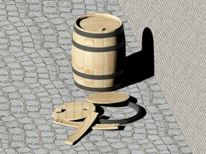 wooden barrels of 25 liters of cognac Modèle 3D