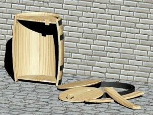 f&ucirc;ts en bois de 25 litres de cognac Modèle 3D