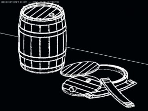 wooden barrels of 25 liters of cognac Modèle 3D