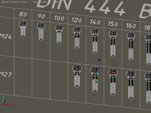 library swing bolts din 444 autocad 2010 Modèle 3D
