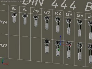 library swing bolts din 444 autocad 2010 3D Model