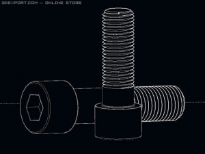 screws bolts din 912 autocad 2007 2010 3D Modell