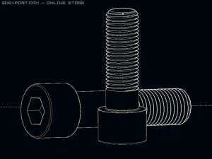 screws bolts din 912 autocad 2007 2010 3D Model