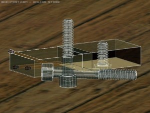 screws bolts din 912 and matchbox 3D Model
