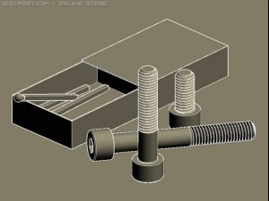 screws bolts din 912 and matchbox 3D Model