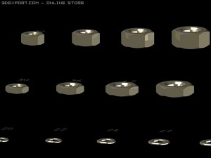 library nuts and washers autocad 2007 2010 Modèle 3D