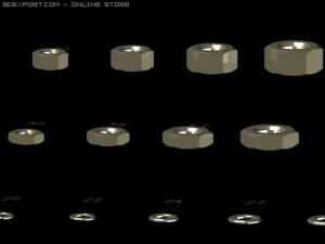 biblioteka nakrętek i podkładek AutoCAD 2007 2010 Model 3D