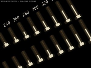 library screws bolts din 931 iso 4014 autocad 2010 Modèle 3D