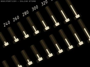 bibliotheekschroeven bouten din 931 iso 4014 autocad 2010 3D Model