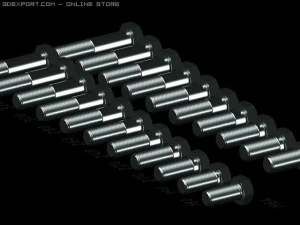library screws bolts din 931 iso 4014 autocad 2010 3D Model