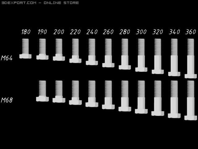 Library Screws Bolts Din 931 Iso 4014 Autocad 2010 3d Model In