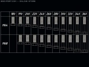 library screws bolts din 931 iso 4014 autocad 2010 3D Model