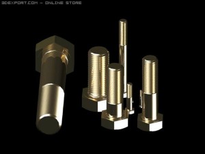 screws bolts din 931 iso 4014 3D Модель