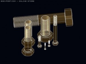 screws bolts din 931 iso 4014 3D Модель