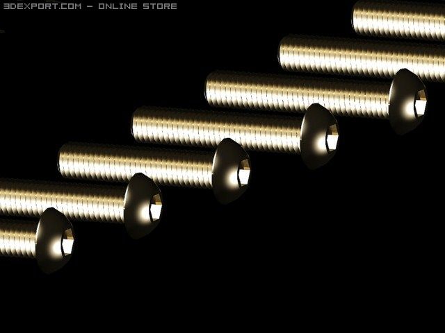 library screws bolts din 7380 iso 7380 3D मॉडल .c4d .max .obj .3ds .fbx .stl .blend 