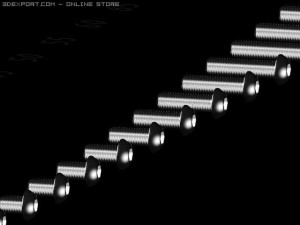 library screws bolts din 7380 iso 7380 3D मॉडल