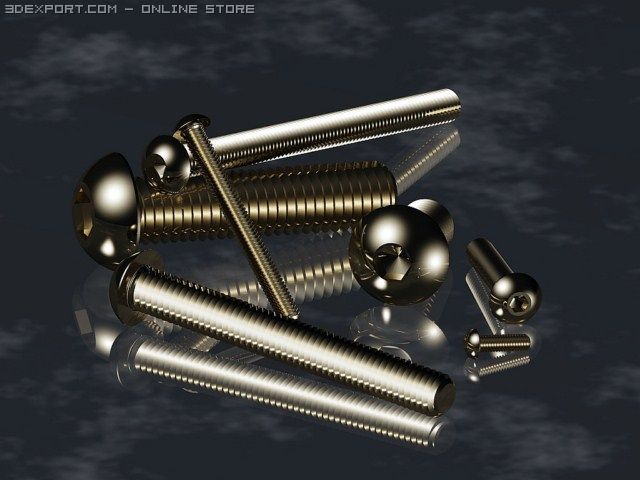 screws bolts din 7380 iso 7380 autocad 2007 2010 3D Модель .c4d .max .obj .3ds .fbx .stl .blend 
