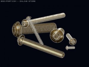 screws bolts din 7380 iso 7380 autocad 2007 2010 3D Модель