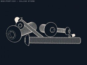 screws bolts din 7380 iso 7380 autocad 2007 2010 3D Модель