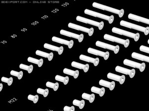 library screws bolts din 7991 iso 10642 autocad 10 3D Модель