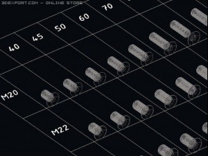 library screws bolts din 7991 iso 10642 autocad 10 3D Модель