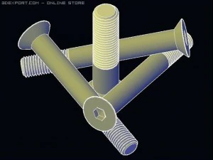screws bolts din 7991 iso 10642 quatro atocad 7 10 3D Model