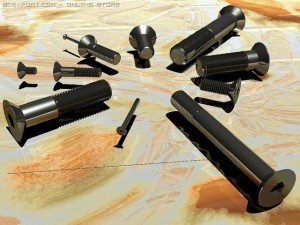 set screws bolts din 7991 iso 10642 autocad 7 10 Modèle 3D