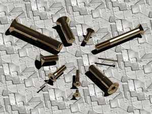 set screws bolts din 7991 iso 10642 autocad 7 10 3D Модель