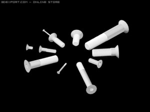 set screws bolts din 7991 iso 10642 autocad 7 10 3D Модель