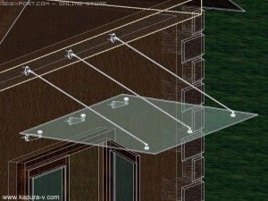 glass canopy standard ksz 01 autocad 2007 2010 3D Model