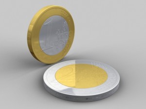 euro coins Modello 3D