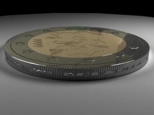 euro coins Model 3D
