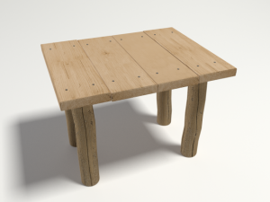wooden table Modello 3D