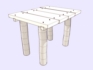wooden table Model 3D