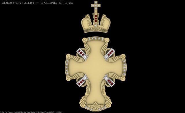 orthodox cross 3D Model .c4d .max .obj .3ds .fbx .stl .blend 