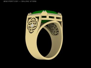 кольцо с изумрудом 3D Модель