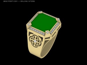ring with an emerald 3D Model