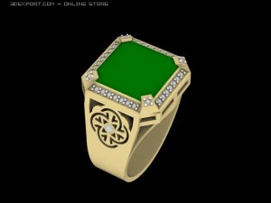 ring with an emerald 3D Model