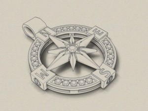 compass pendant Modèle 3D