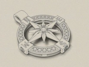 кулон-компас 3D Модель