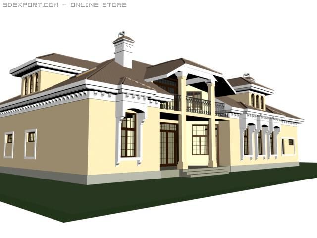 mansion 3Dモデル .c4d .max .obj .3ds .fbx .stl .blend 