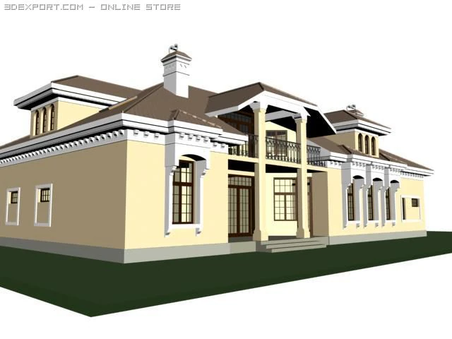 mansion 3D Model .c4d .max .obj .3ds .fbx .stl .blend