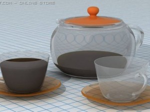 coffee cup with jar 3D 모델