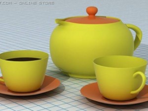 coffee cup with jar 3D 모델