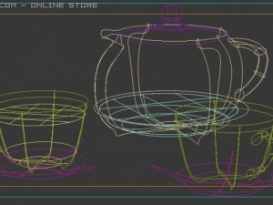 coffee cup with jar 3D 모델