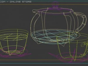 coffee cup with jar 3D Model