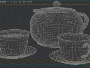 coffee cup with jar 3D 모델