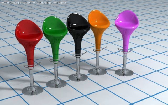 bar stool 3D मॉडल .c4d .max .obj .3ds .fbx .stl .blend 
