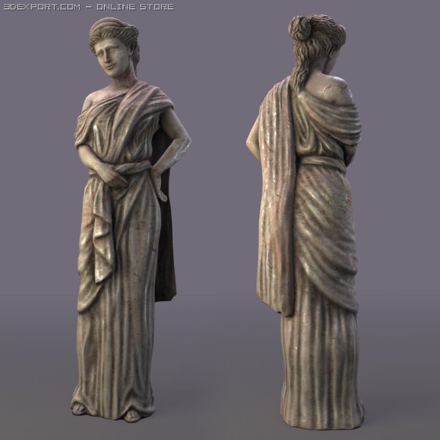 girl sculpture 3D 模型 .c4d .max .obj .3ds .fbx .stl .blend 
