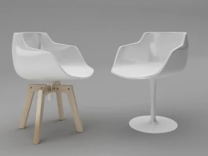 poltrona flow italia in mdf Modello 3D